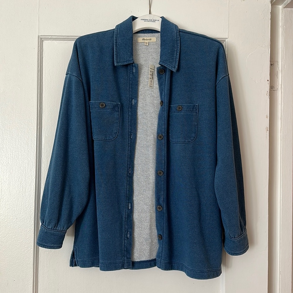 Madewell Indigo Terry Shirt-Jacket